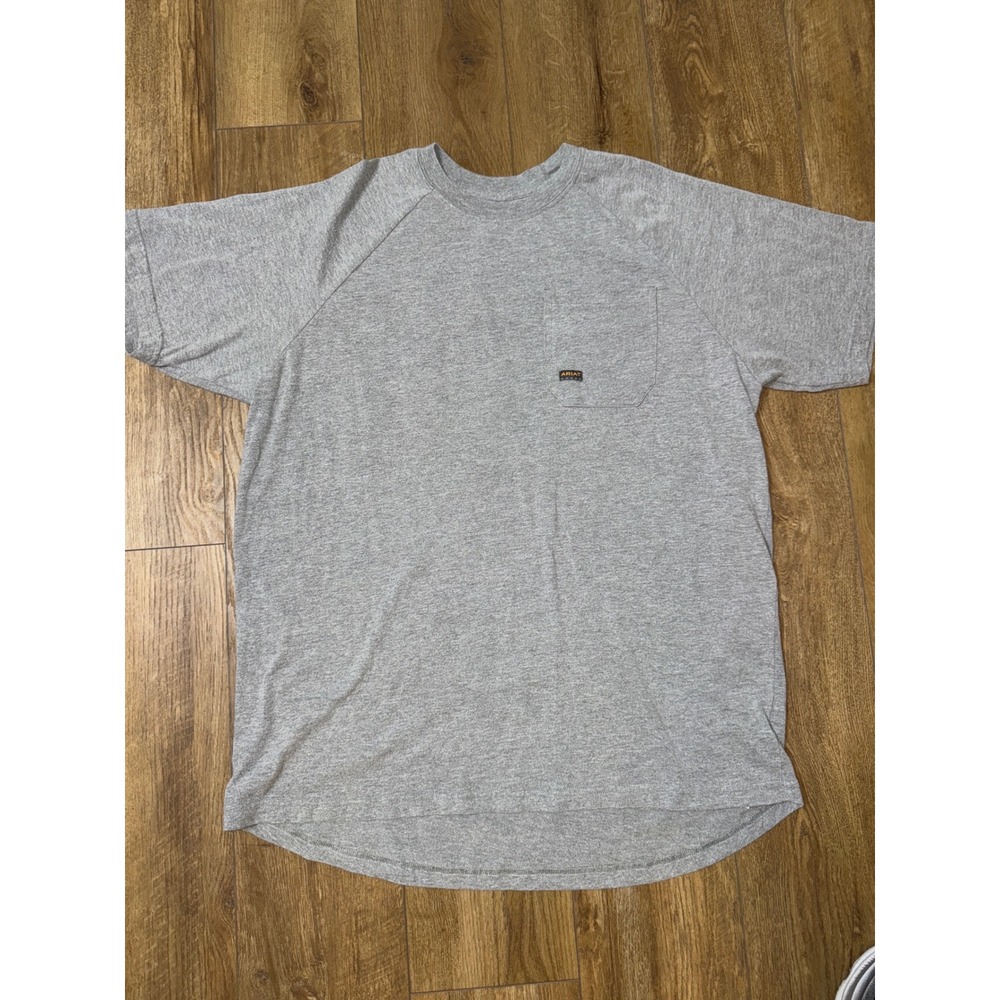 Ariat Rebar Gray Pocket T Shirt‎ Mens XL Extra Large Raglan Workwear